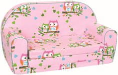 Bino Mini-sofa, różowe sowy
