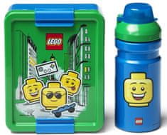 LEGO zestaw na przekąski Iconic Boy, butelka i pojemnik - niebieski/zielony