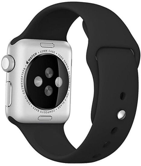 4wrist Pasek silikonowy do Apple Watch - Czarny42/44 mm - S/M