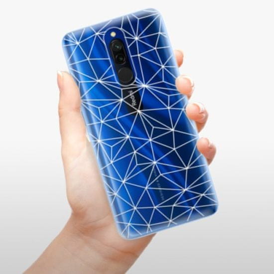 iSaprio Silikonowe etui - Abstract Triangles 03 - white na Xiaomi Redmi 8