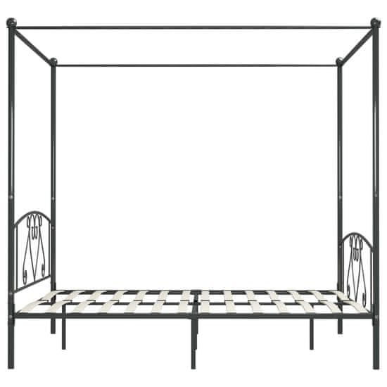 shumee Rama łóżka z baldachimem, szara, metalowa, 200 x 200 cm