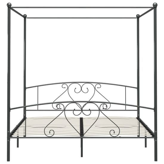 shumee Rama łóżka z baldachimem, szara, metalowa, 200 x 200 cm