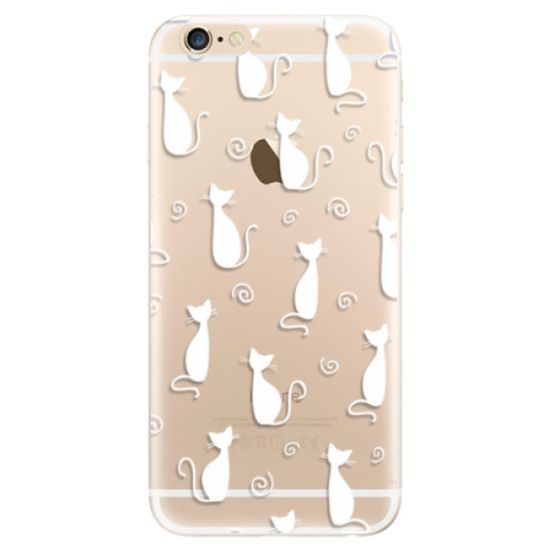 iSaprio Silikonowe etui - Cat pattern 05 - white na Apple iPhone 6