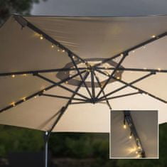shumee HI Sznur lampek solarnych LED pod parasol ogrodowy, 130 cm