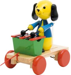 Woody zabawka - pies do ciągnięcia z ksylofonem