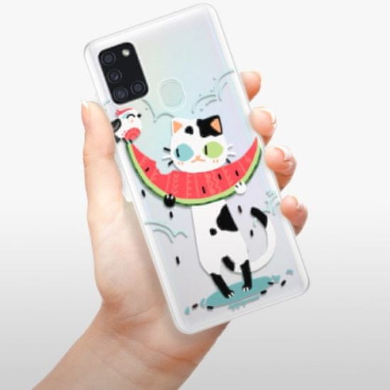 iSaprio Silikonowe etui - Cat with melon na Samsung Galaxy A21s