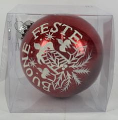 DUE ESSE bombka bożonarodzeniowa perłowa czerwona Ø 15 cm z dekoracją 3