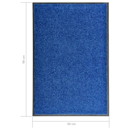 shumee Wycieraczka z możliwością prania, niebieska, 60 x 90 cm