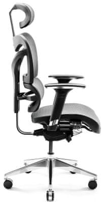 Diablo-Chairs V-Commander, czarno-szare (5902560338157) przesuwane siedzisko regulowany zagłówek oparcie na plecy podłokietniki ciche kółka PFC 360 