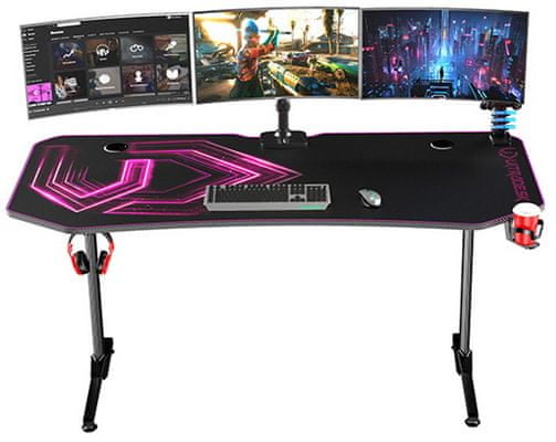Biurko Arozzi Arena Gaming Desk, czarne/czerwone (ARENA-RED) gamingowe, cable management mikrofibra antypoślizgowa