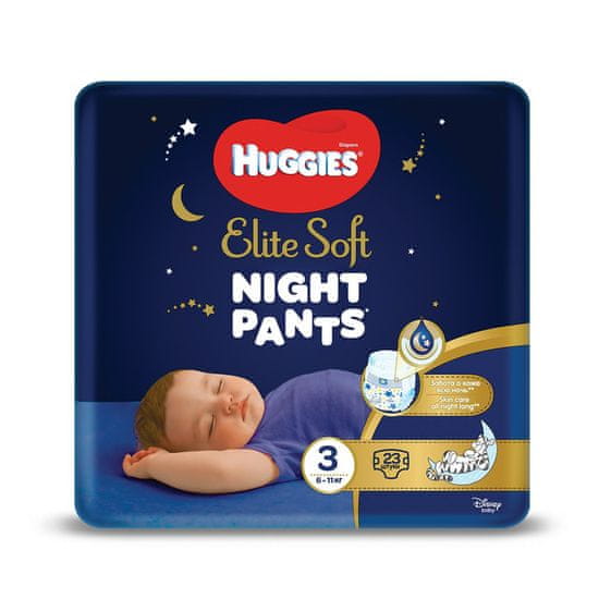 Huggies pieluchomajtki Elite Soft Pants Over Night rozm. 3 - 23 szt.