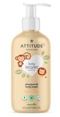 Attitude dziecięce mydło do ciała i szampon (2 w 1) Baby Leaves, zapach soku gruszkowego, 473 ml