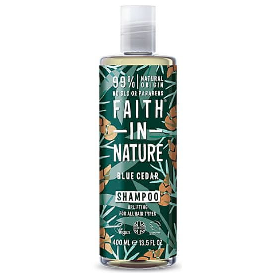 Faith In Nature Naturalny szampon dla mężczyzn Niebieski cedr (Shampoo) 400 ml