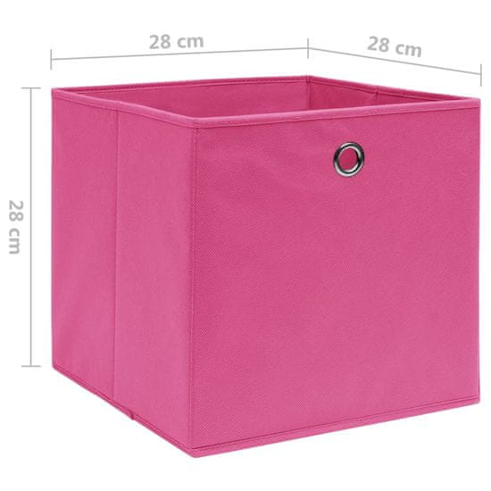 shumee Pudełka z włókniny, 4 szt., 28x28x28 cm, różowe