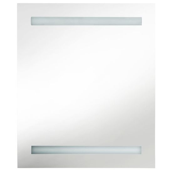shumee Szafka łazienkowa z lustrem i LED, szarość betonu, 50x14x60 cm