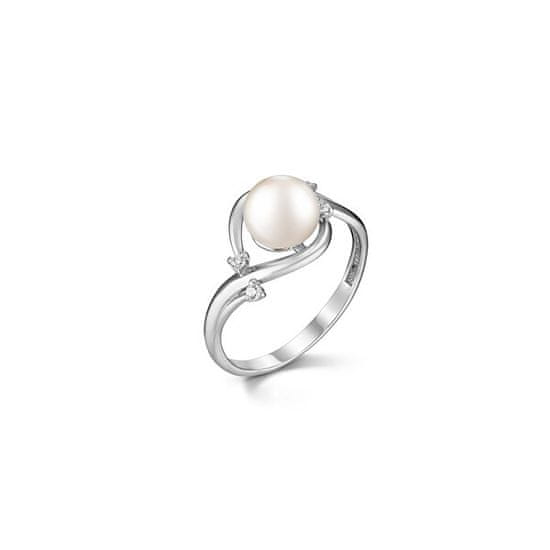 JVD EleganckiSrebrny pierścionek z prawdziwą perłą słodkowodną SVLR0431XH2P1