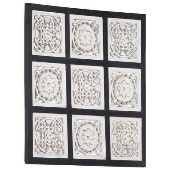 shumee Ręcznie rzeźbiony panel ścienny, MDF, 60x60x1,5cm, czarno-biały