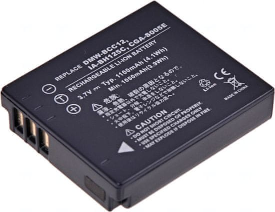 Bateria T6 Power do Panasonic Lumix DMC-FX180 serie, Li-Ion, 1100 mAh (4,1 Wh), 3,7 V