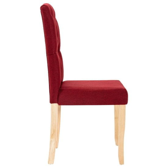 shumee Krzesła stołowe, 2 szt., winna czerwień, tapicerowane tkaniną
