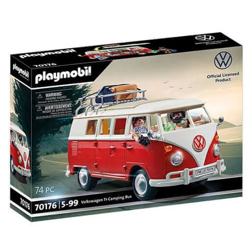 Playmobil Volkswagen T1 Bulli Camper Van , Świat silników, 74 sztuki