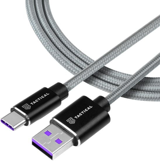 Tactical Fast Rope Aramid Cable USB-A/USB-C - HUAWEI SUPER CHARGE 1m Grey (57983104177)