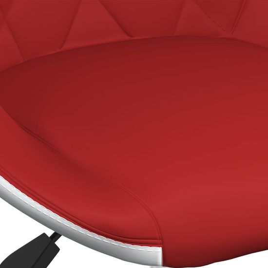 shumee Obrotowe krzesło biurowe, winna czerwień i biel, sztuczna skóra