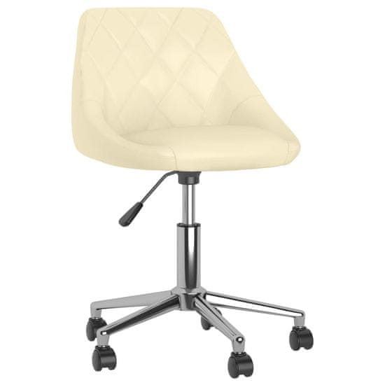 shumee Obrotowe krzesło biurowe, kremowe, ekoskóra