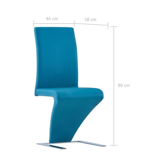 shumee Krzesła o zygzakowatej formie 2 szt, niebieskie, sztuczna skóra