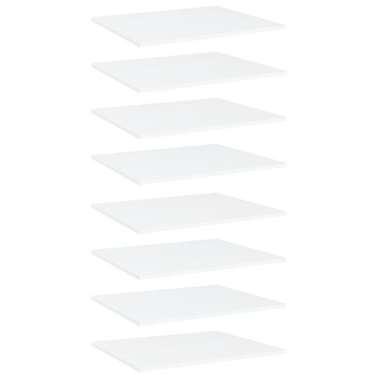shumee Półki na książki, 8 szt., białe, 60x50x1,5 cm, płyta wiórowa