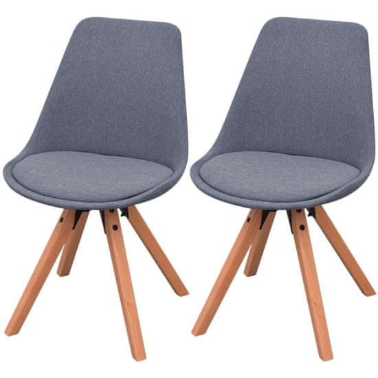 shumee Krzesła stołowe, 2 szt., jasnoszare, tkanina
