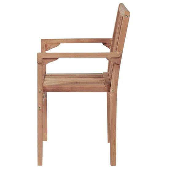 shumee Krzesła ogrodowe sztaplowane, 2 szt., lite drewno tekowe