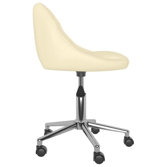 shumee Obrotowe krzesło biurowe, kremowe, ekoskóra