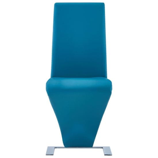 shumee Krzesła o zygzakowatej formie 2 szt, niebieskie, sztuczna skóra