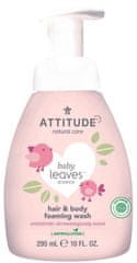 Attitude dziecięca pianka do mycia (2 w 1) Baby Leaves, bezzapachowa, 295 ml