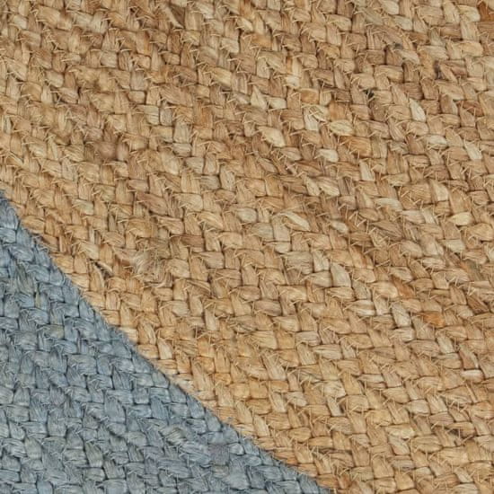 shumee Ręcznie wykonany dywanik, juta, oliwkowozielona krawędź, 90 cm