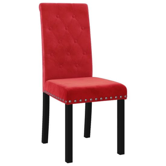 shumee Krzesła stołowe, 4 szt., winna czerwień, obite aksamitem