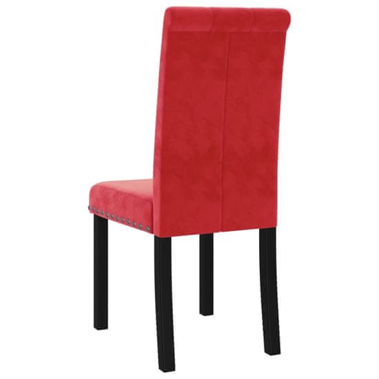 shumee Krzesła stołowe, 4 szt., winna czerwień, obite aksamitem