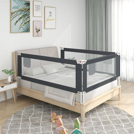 shumee Barierka do łóżeczka dziecięcego, ciemnoszara, 200x25 cm