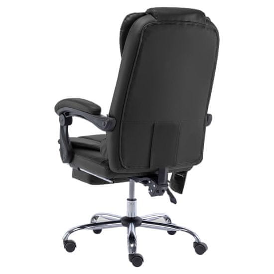 shumee Krzesło biurowe z funkcją masażu, czarne, sztuczna skóra