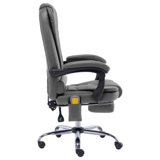 shumee Krzesło biurowe z funkcją masażu, antracytowe, sztuczna skóra