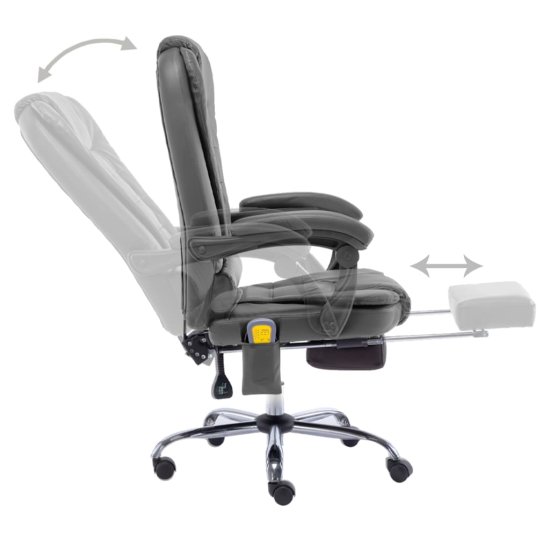 shumee Krzesło biurowe z funkcją masażu, antracytowe, sztuczna skóra