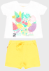 komplet dziewczęcy - koszulka i szorty z bawełny organicznej Veggie Party 154088 biały 56