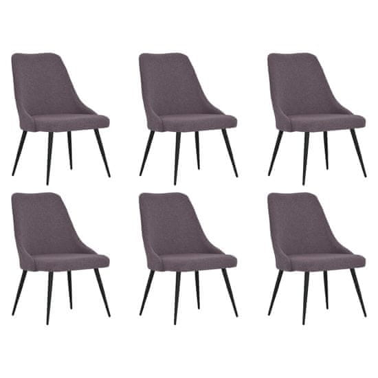 shumee Krzesła stołowe, 6 szt., taupe, tapicerowane tkaniną