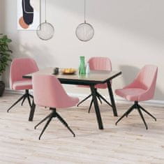 shumee Krzesła stołowe, 4 szt., różowe, obite aksamitem
