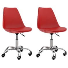 shumee Krzesła stołowe, 2 szt., czerwone, sztuczna skóra 