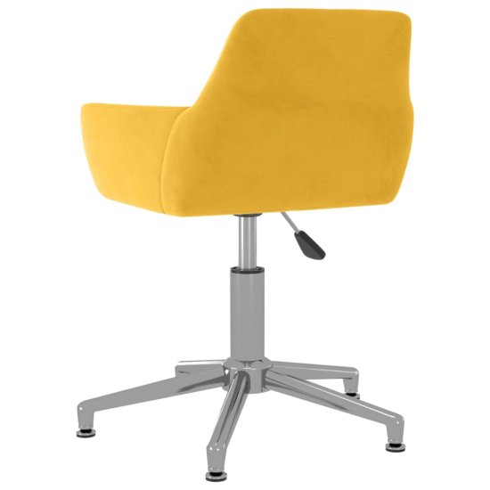 shumee Obrotowe krzesła stołowe, 4 szt., żółte, obite aksamitem