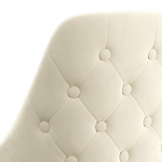 shumee Obrotowe krzesło biurowe, kremowe, tapicerowane aksamitem