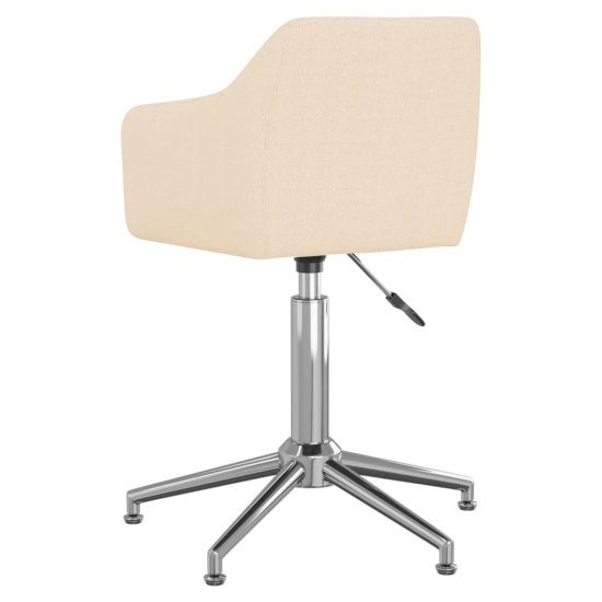 shumee Obrotowe krzesło stołowe, kremowe, obite tkaniną