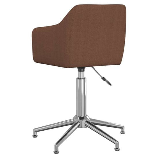 shumee Obrotowe krzesło stołowe, brązowe, obite tkaniną