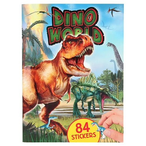 Dino World Kreatywny skoroszyt , 84 naklejki (32 podniesione, 52 standardowe)
